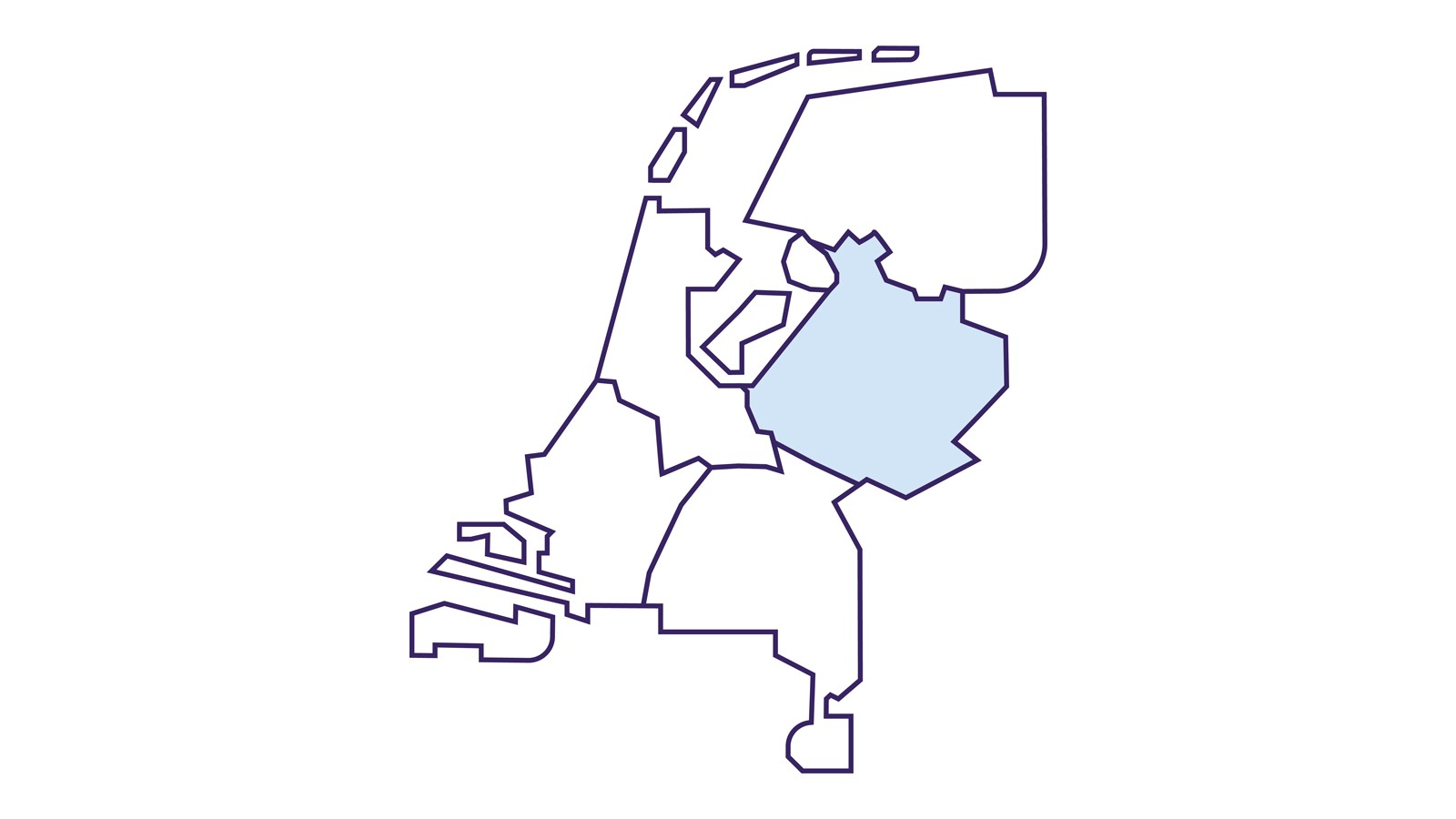 regiokaartje regioteam Oost Techniek Nederland