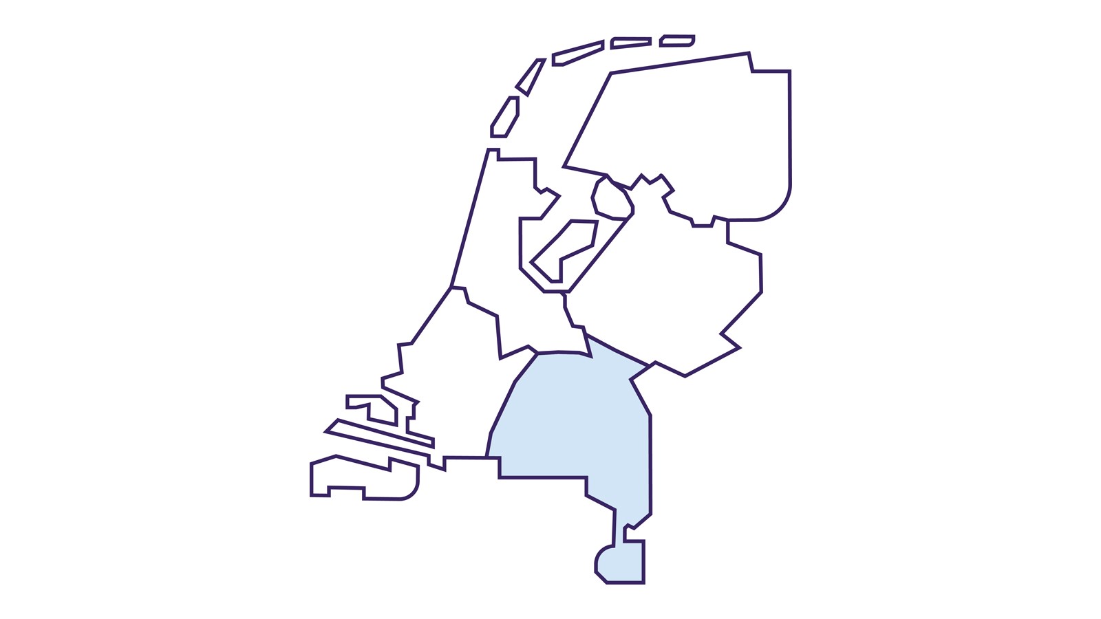 regiokaartje regioteam Zuidoost Techniek Nederland