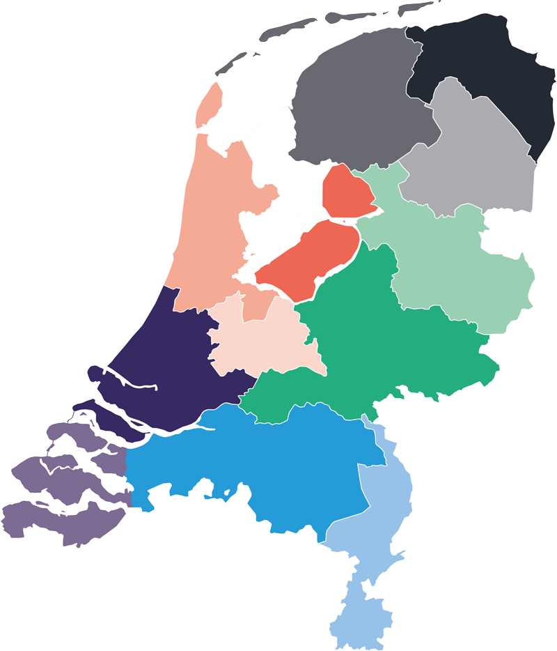 landkaart Nederland met provincies