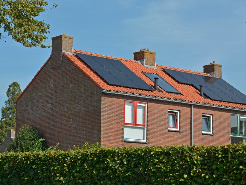 rijtjeshuis met zonnepanelen