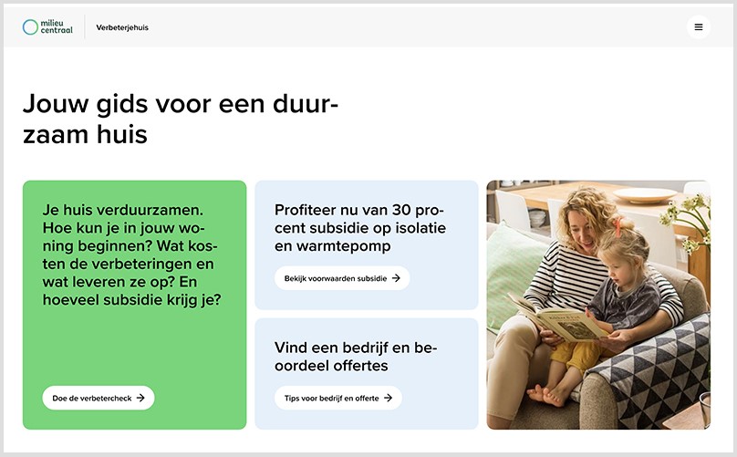 schermafbeelding site Milieu Centraal